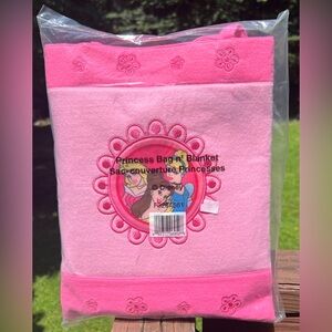 Disney Pink Princess Bag N' Blanket,Cinderella,Aurora & Belle,Kidcore|Sz:30"x40"